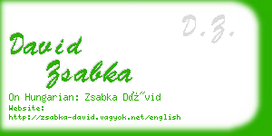 david zsabka business card